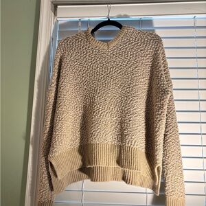 Say What? Cream Textured V-Neck Sweater - Women